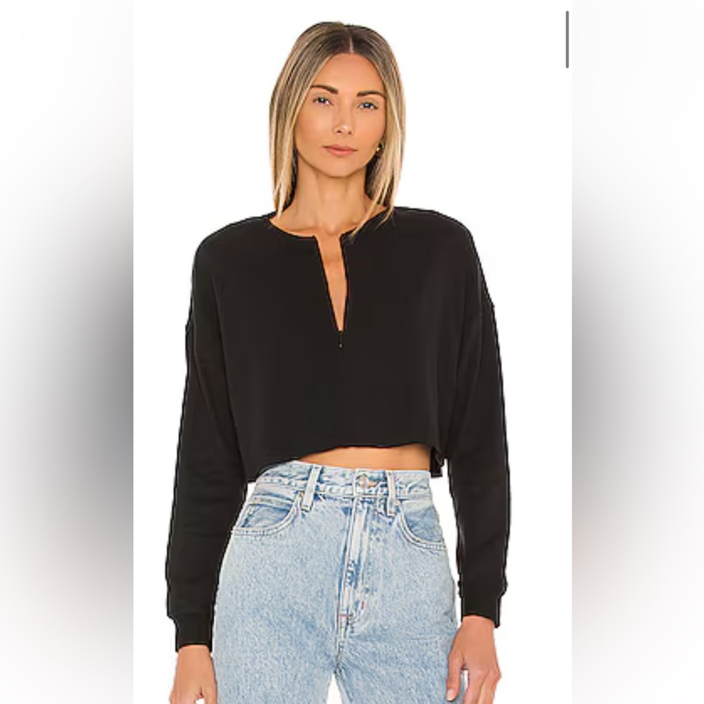Paislee Zip Front Top in Black